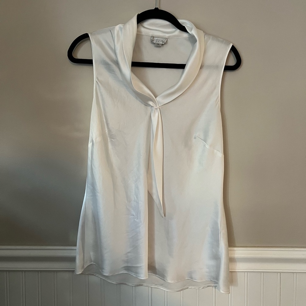 Tahari Sleeveless White Blouse